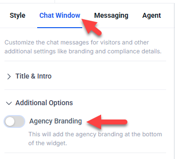 HighLevel Voice AI chat widget — Chat Window settings